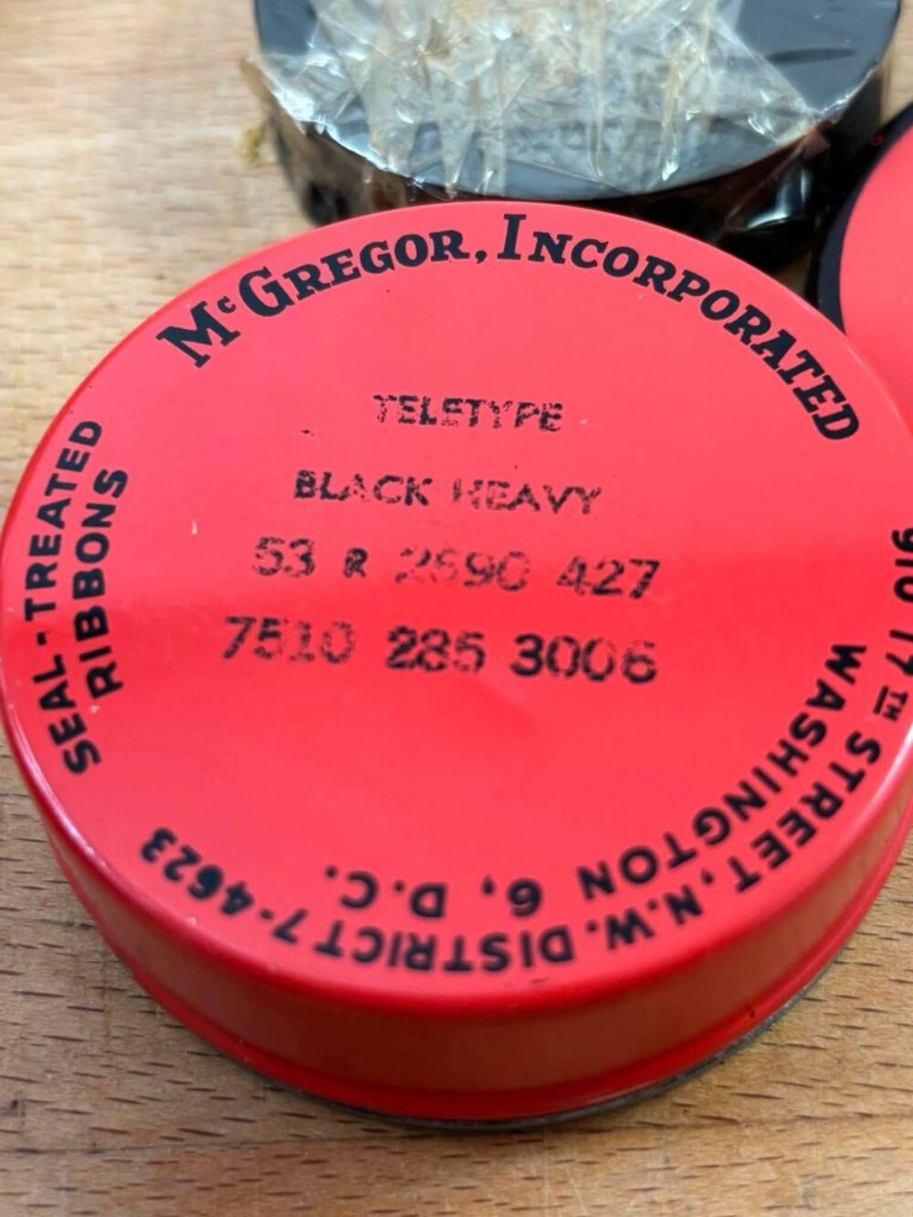 Vintage McGregor Teletype Ribbon Black Heavy Seal-Treated Tin NOS Original Ribbo - Picture 3 of 3